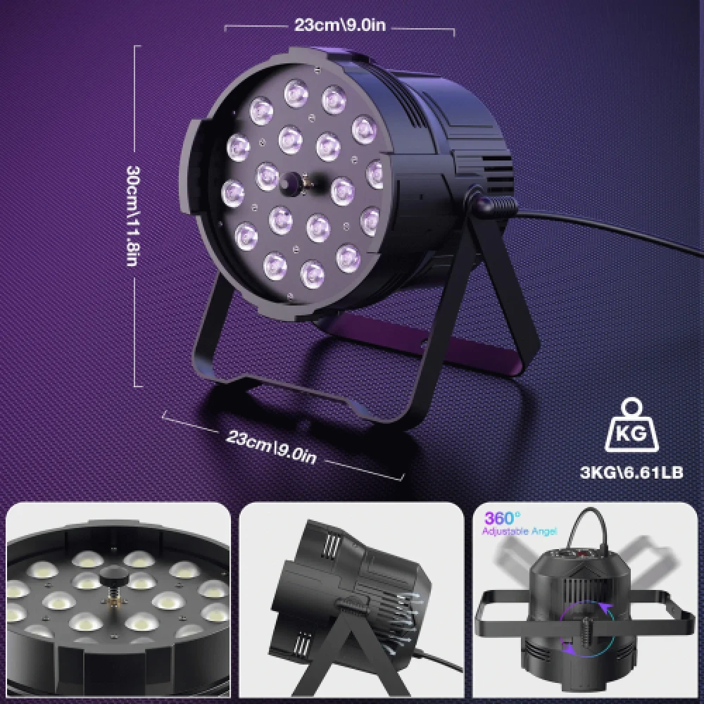 200W RGBWA en UV 6 in 1 zoom Led Par - Afbeelding 3